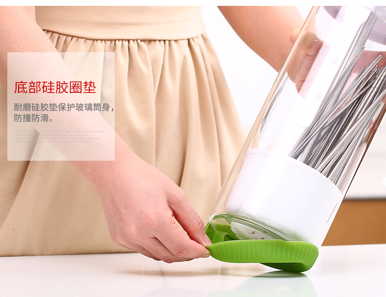 高硼硅玻璃餐具盒筒沥水带盖筷子筒详情图16