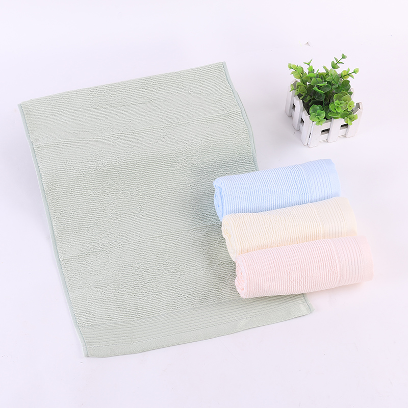 Yiwu quality bamboo fiber towels, plain pleated soft towels, Xiqiu towels detail image 1