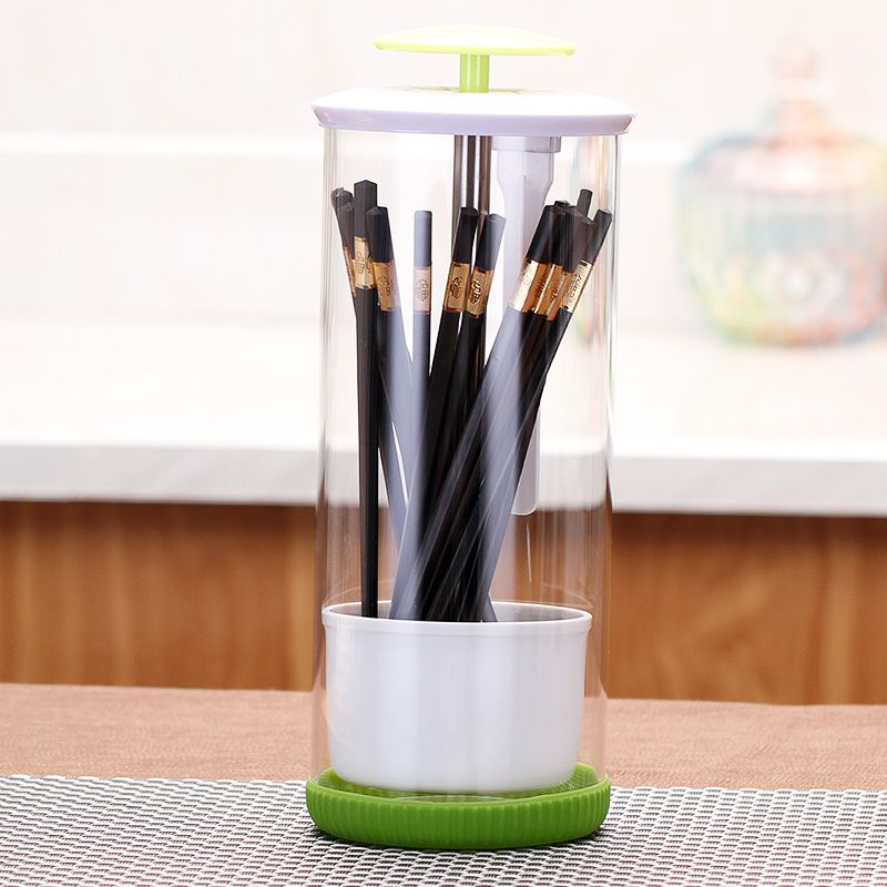 高硼硅玻璃餐具盒筒沥水带盖筷子筒细节图