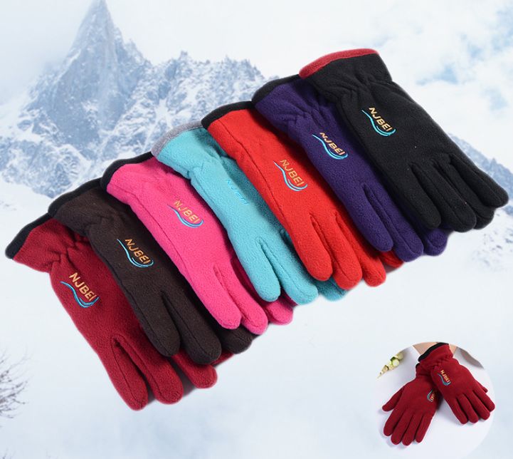 Yiwu Selection double layer woolen gloves for men outdoor riding cashmere gloves warm and windproof needlework gloves can be customized thumbnail