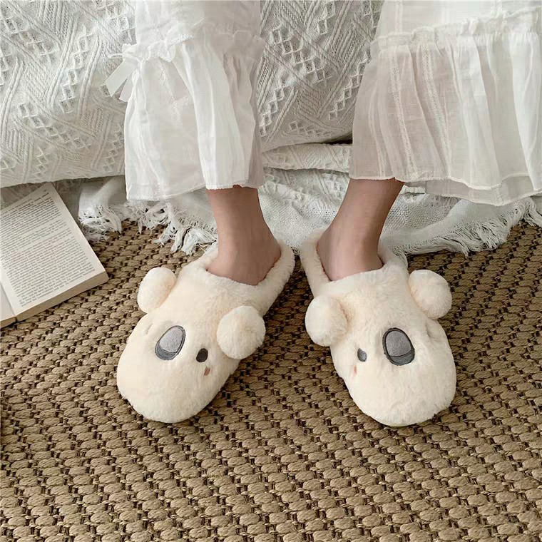 Wholesale winter cotton slippers for women, thick-soled, cute cartoon, indoor warm plush cotton shoes for home use, and postpartum shoes details Picture