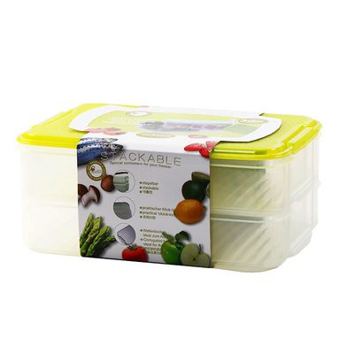 义乌好货 冰箱收纳保鲜盒收纳用品透明PP塑料多叠式保鲜盒瓦良格白底实物图