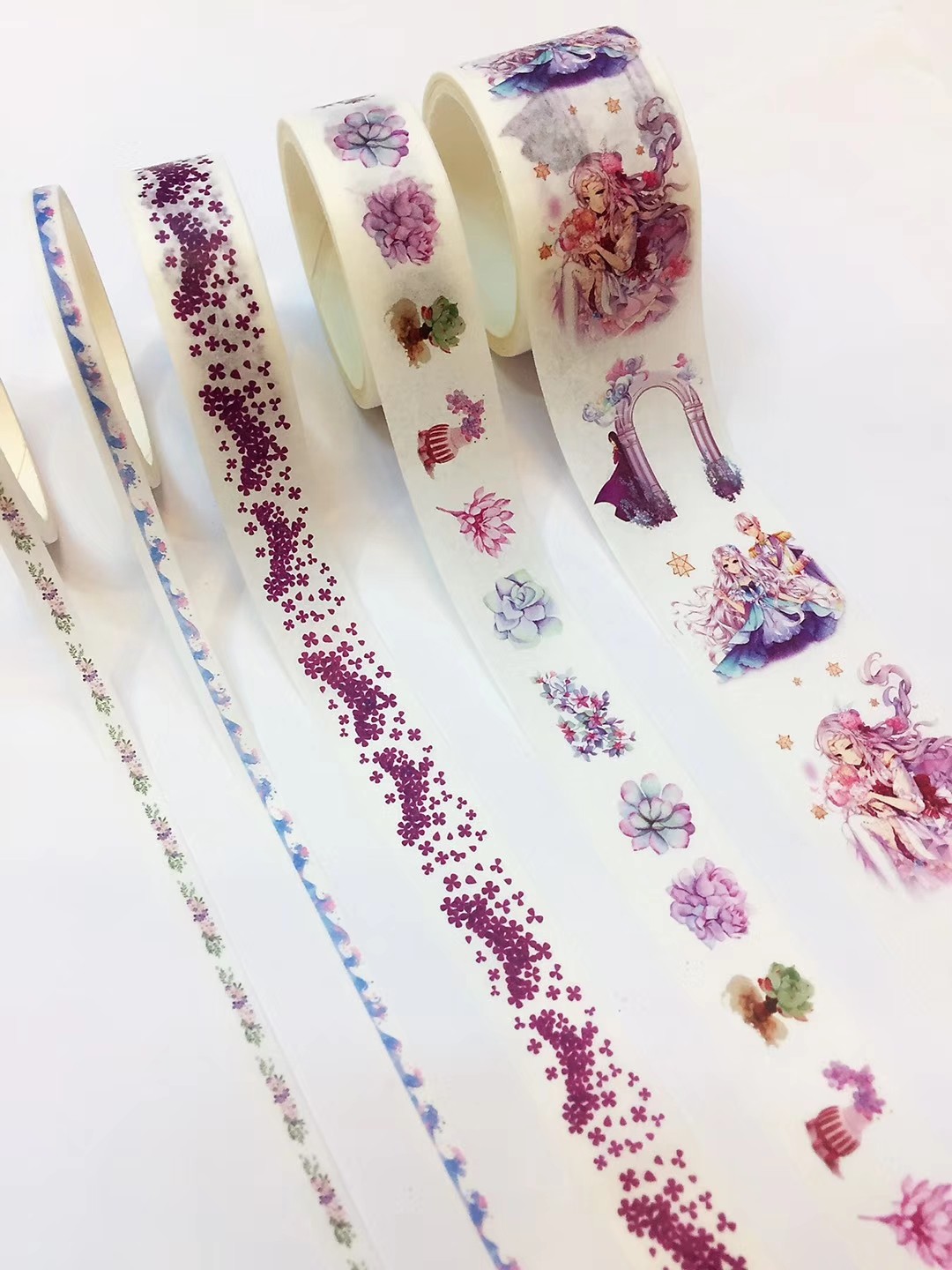 手帐胶带贴纸古风动漫人物小清新ins少女心和纸胶带diy手账素材大礼包套装可爱彩色印花卡通初学者大容量详情图6