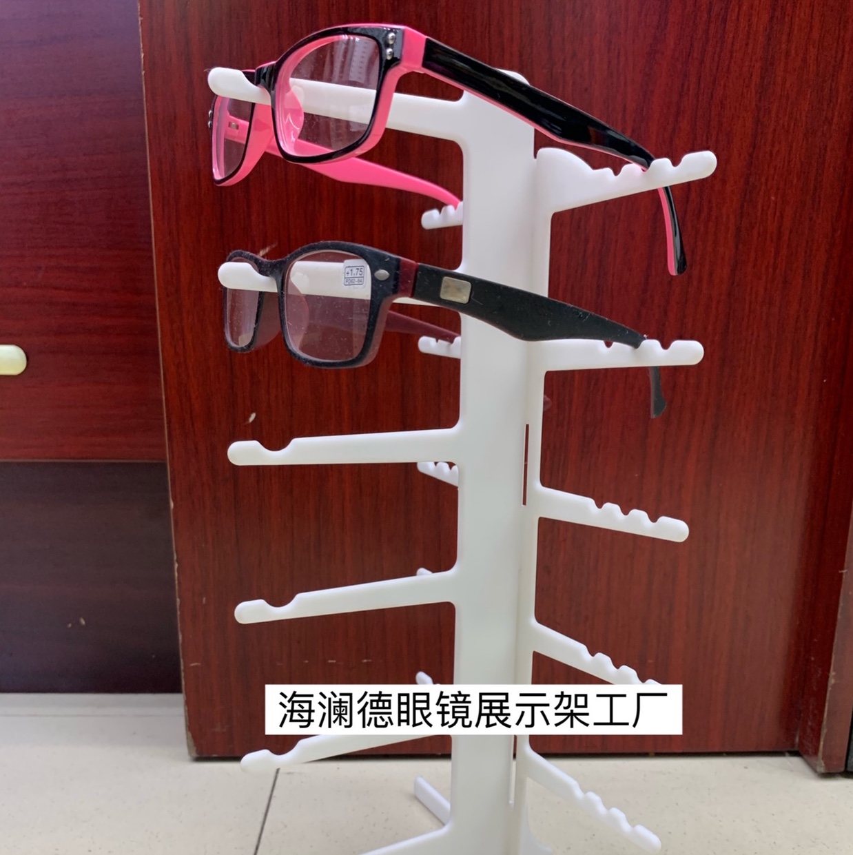 海澜德眼镜展示架工厂木架展示盒道具亚克力眼镜架塑料架产品图