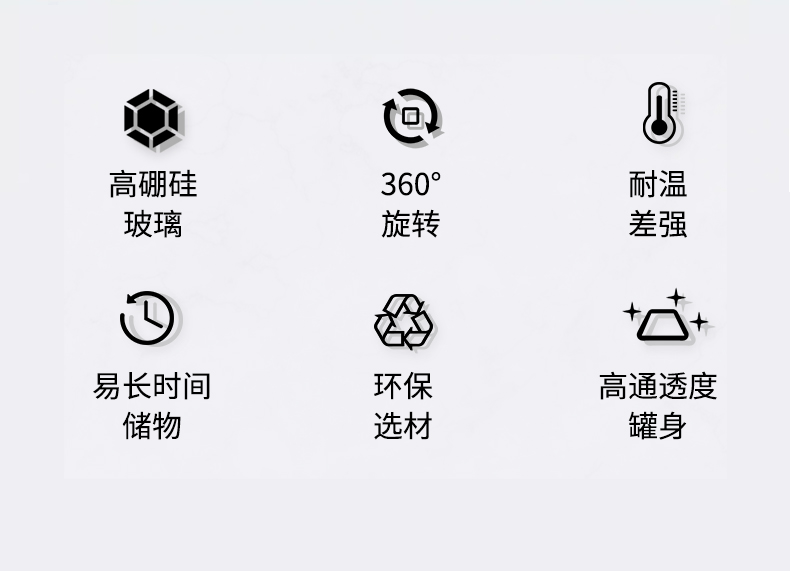 食品级玻璃带盖密封罐透明分装五谷杂粮收纳储物详情图6
