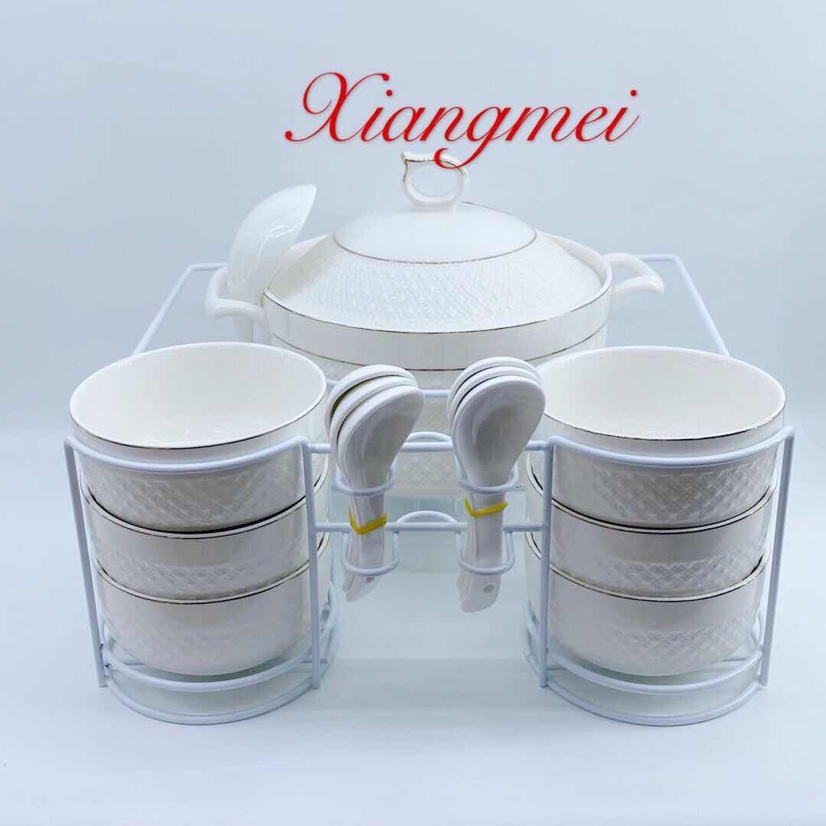 15T-A01陶瓷15头铁架餐具，每箱4套