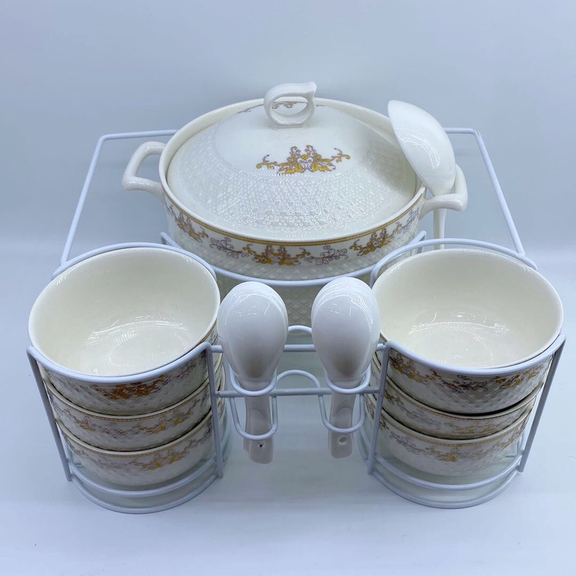 15T-A05陶瓷15头铁架餐具，每箱4套