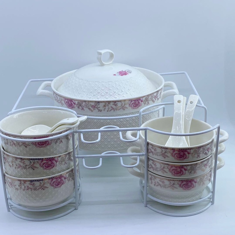 15T-B06陶瓷铁架双耳餐具，每箱4套细节图