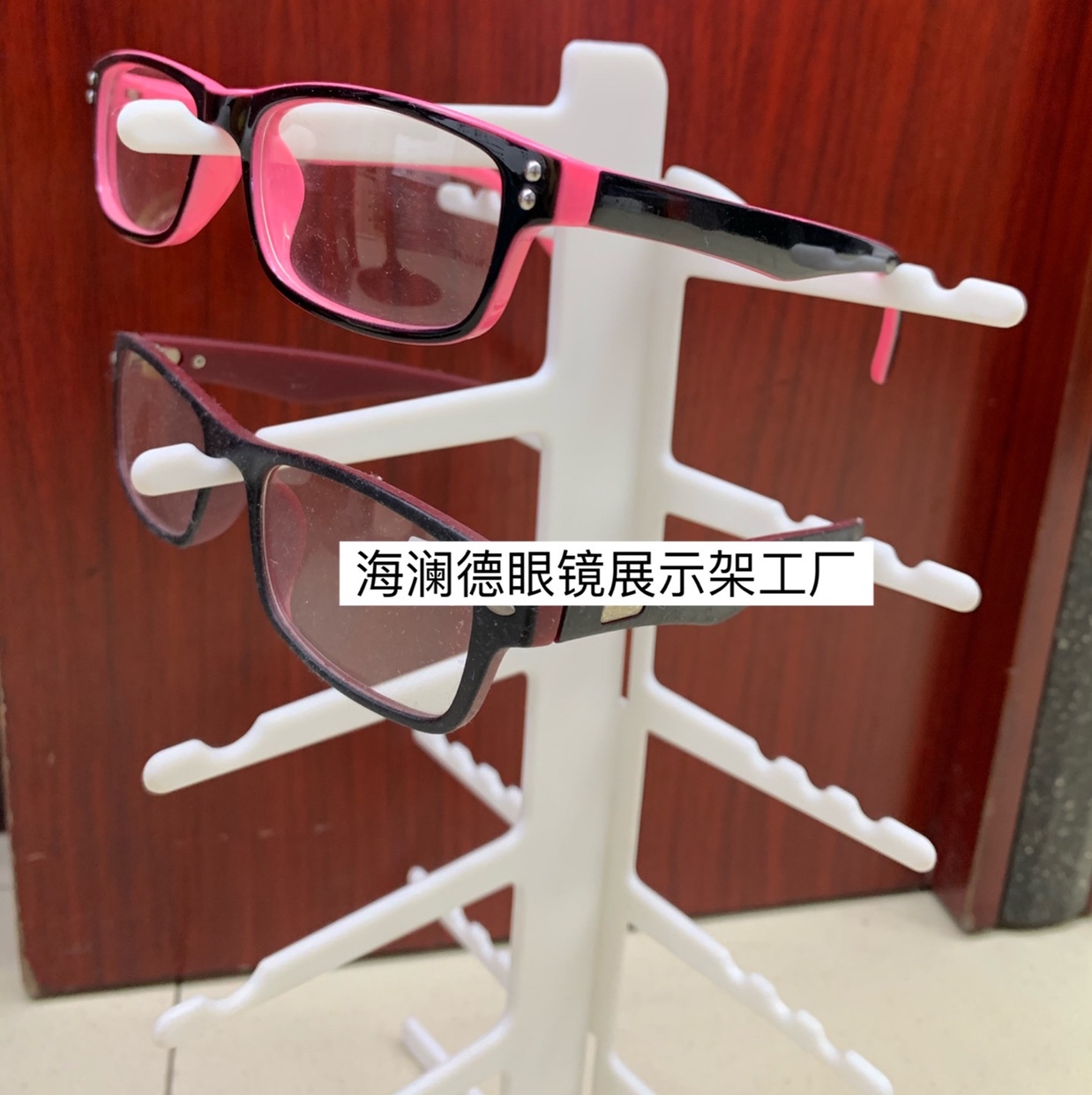 海澜德眼镜展示架工厂木架展示盒道具亚克力眼镜架塑料架细节图