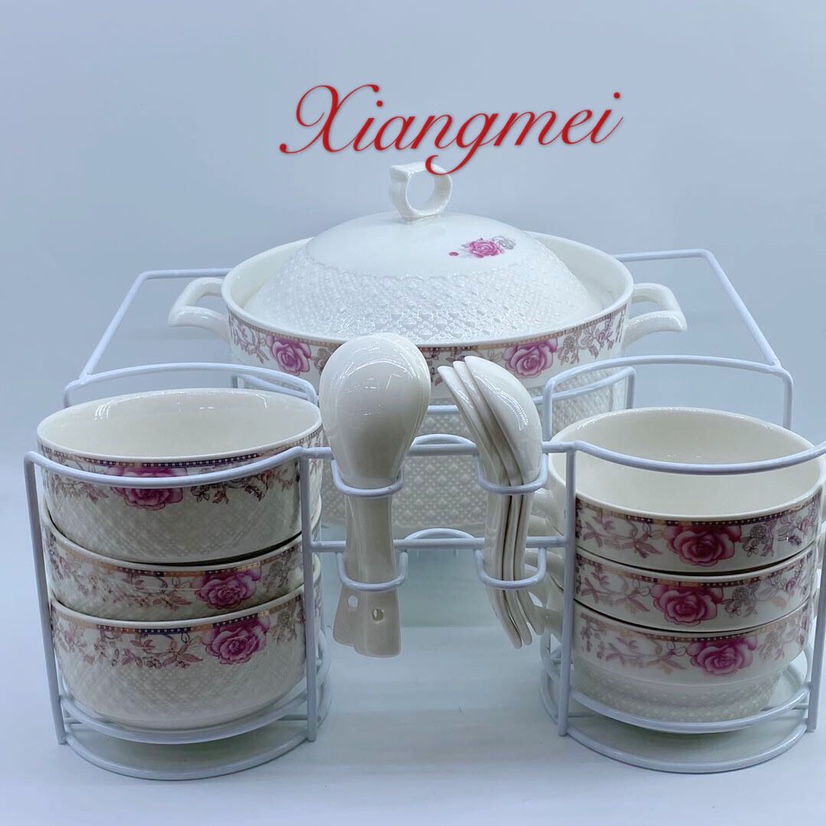 15T-A06 陶瓷15头铁架餐具，每箱4套