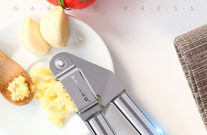 家用厨房小工具不锈钢大号切蒜器捣蒜器手动大蒜蓉夹压蒜泥器详情图1