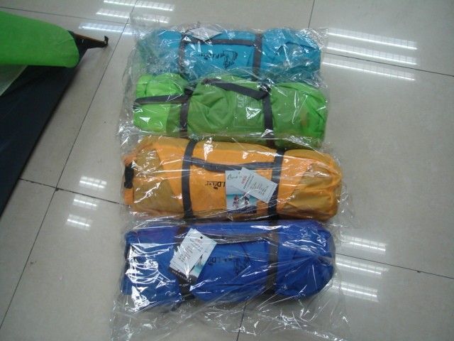 Wholesale outdoor 2-person and 3-person double-layer double-door camping aluminum pole tents for wild catchers, rainproof 3000mm