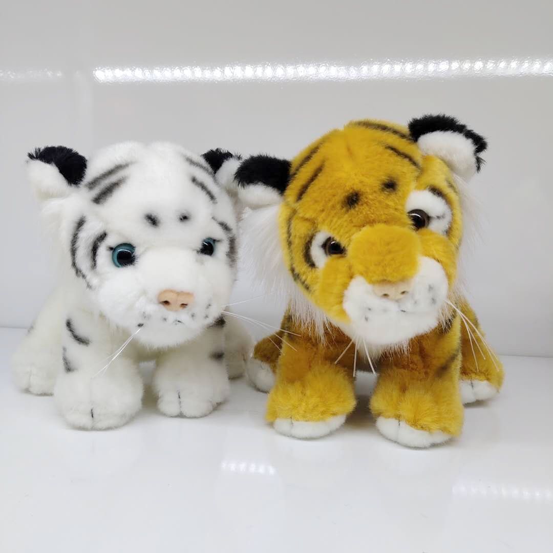 Crouching model tiger lion cute Siberian tiger Zoo tiger doll children stuffed toy gift