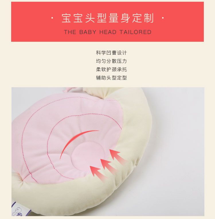 婴儿用品新生儿定型枕儿童卡通造型枕头婴儿枕头防偏头定型枕产品图