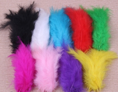 Feather stuffing color Turkey feather tip tail down DiY accessories feather materials wholesale thumbnail