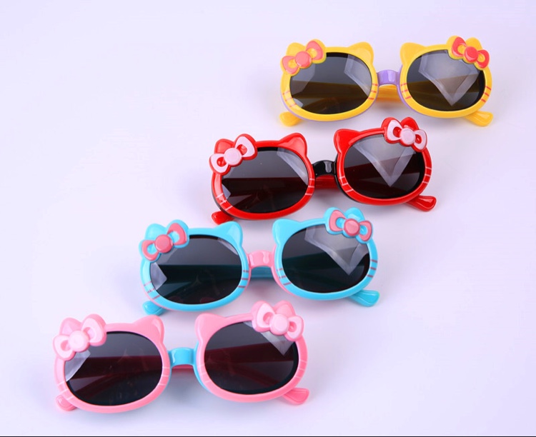儿童太阳镜韩版蝴蝶结女宝宝偏光墨镜个性女童防紫外线翻盖眼镜潮3427产品图