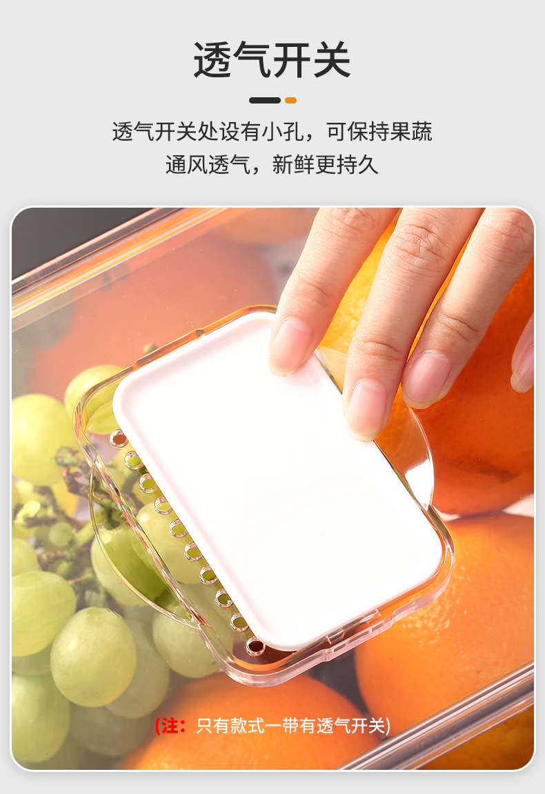 艾美诺 水果蔬菜保鲜沥水带盖塑料食品储物盒厨房冰箱收纳盒批发详情图10