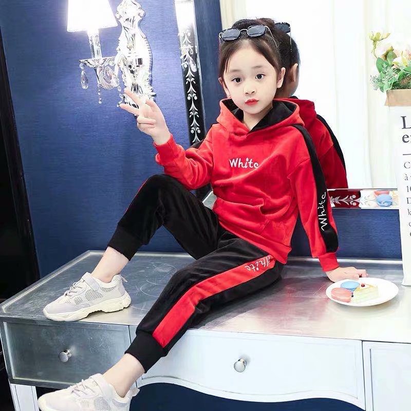 2020女童秋装金丝绒套装两件套装01