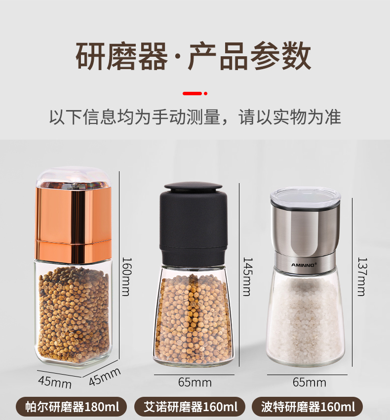 义乌好货 手动胡椒研磨器陶瓷芯黑胡椒花椒烧烤用品厨房小工具详情图8