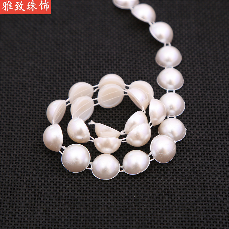 10Mm Semi-Circle Double Wire Bead Abs Imitation Pearl Jewelry Accessories Dress Accessories Wedding Accessories Application Scenario