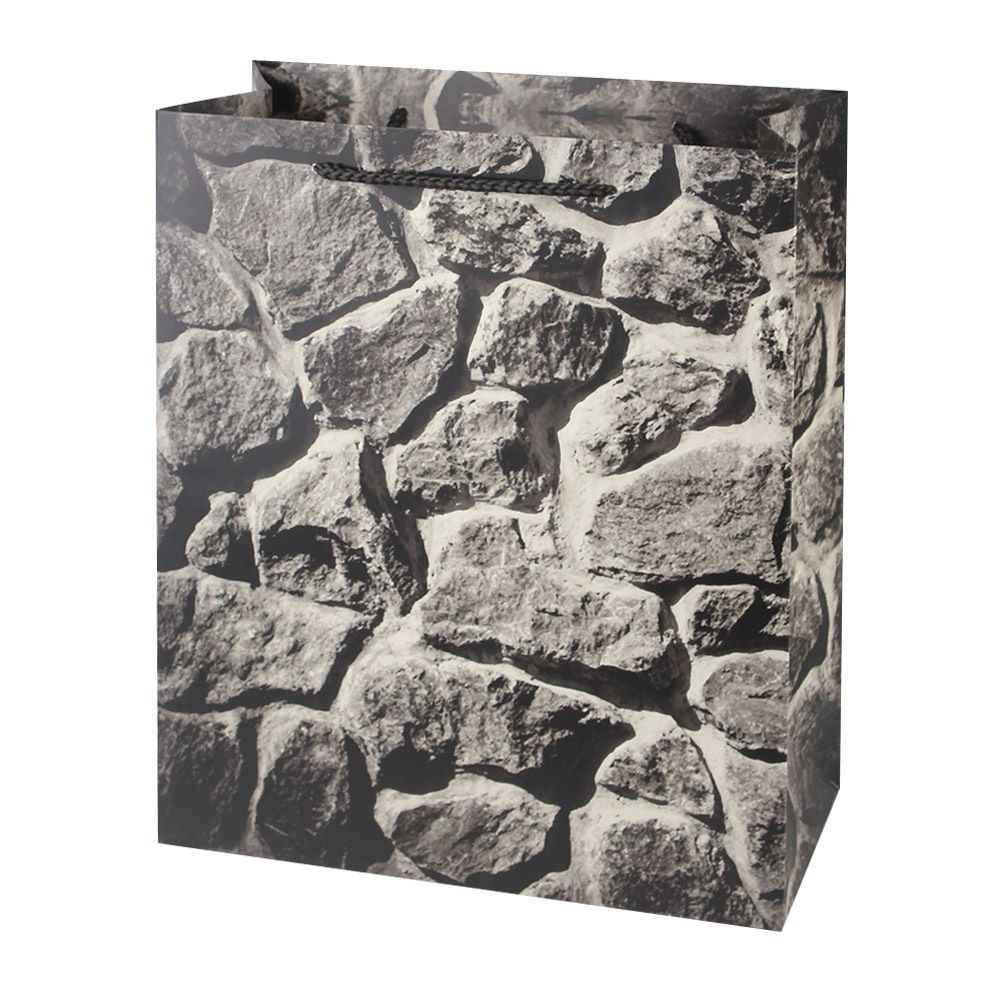 Creative stone-patterned universal gift bags, white cardstock handbags, packaging bags, available for wholesale in stock and customization details Picture