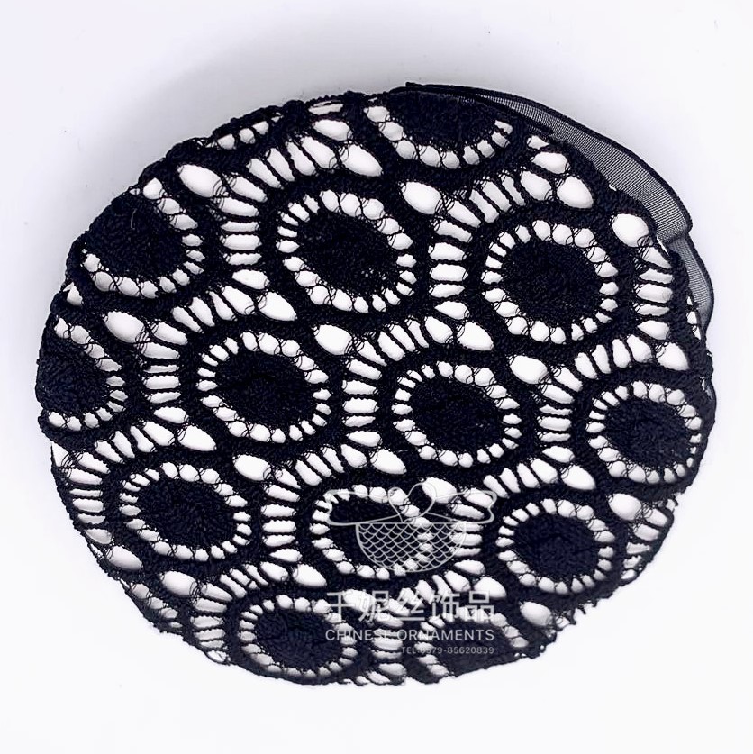 Wholesale of elastic and breathable hair net bags for dance curls, invisible children's dance hair bags, flower bud bun hairstyle sets detail image 11