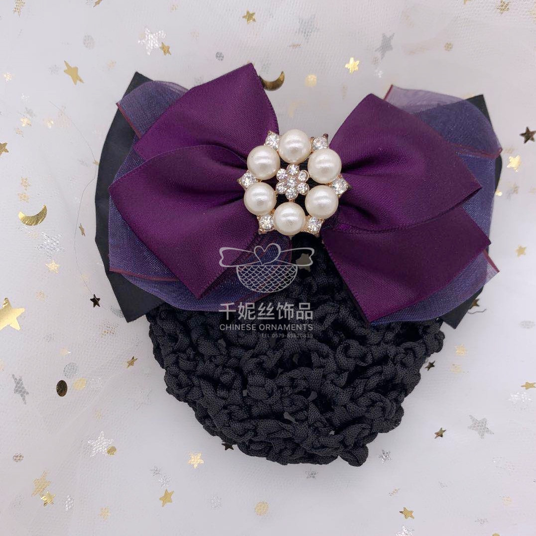 New Korean version color water diamond, handcrafted alloy pearl, double-layer rubber band, hair tie, headwear and hair accessory, with a fresh and light style pic 8