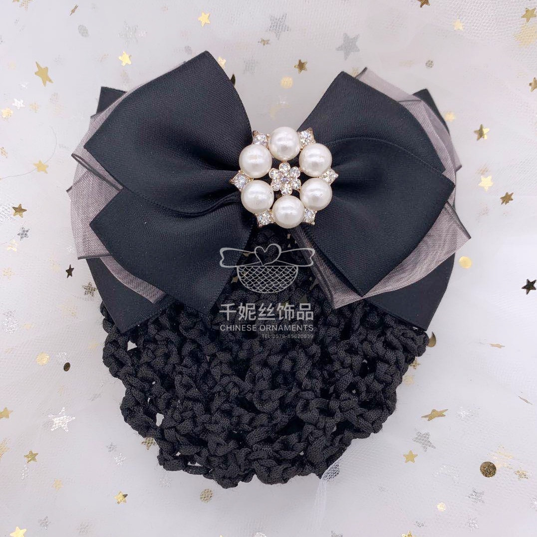 New Korean version color water diamond, handcrafted alloy pearl, double-layer rubber band, hair tie, headwear and hair accessory, with a fresh and light style pic 7