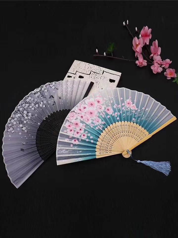 扇子/折扇/蒲扇/扇子女夏/扇子男女中国风白底实物图