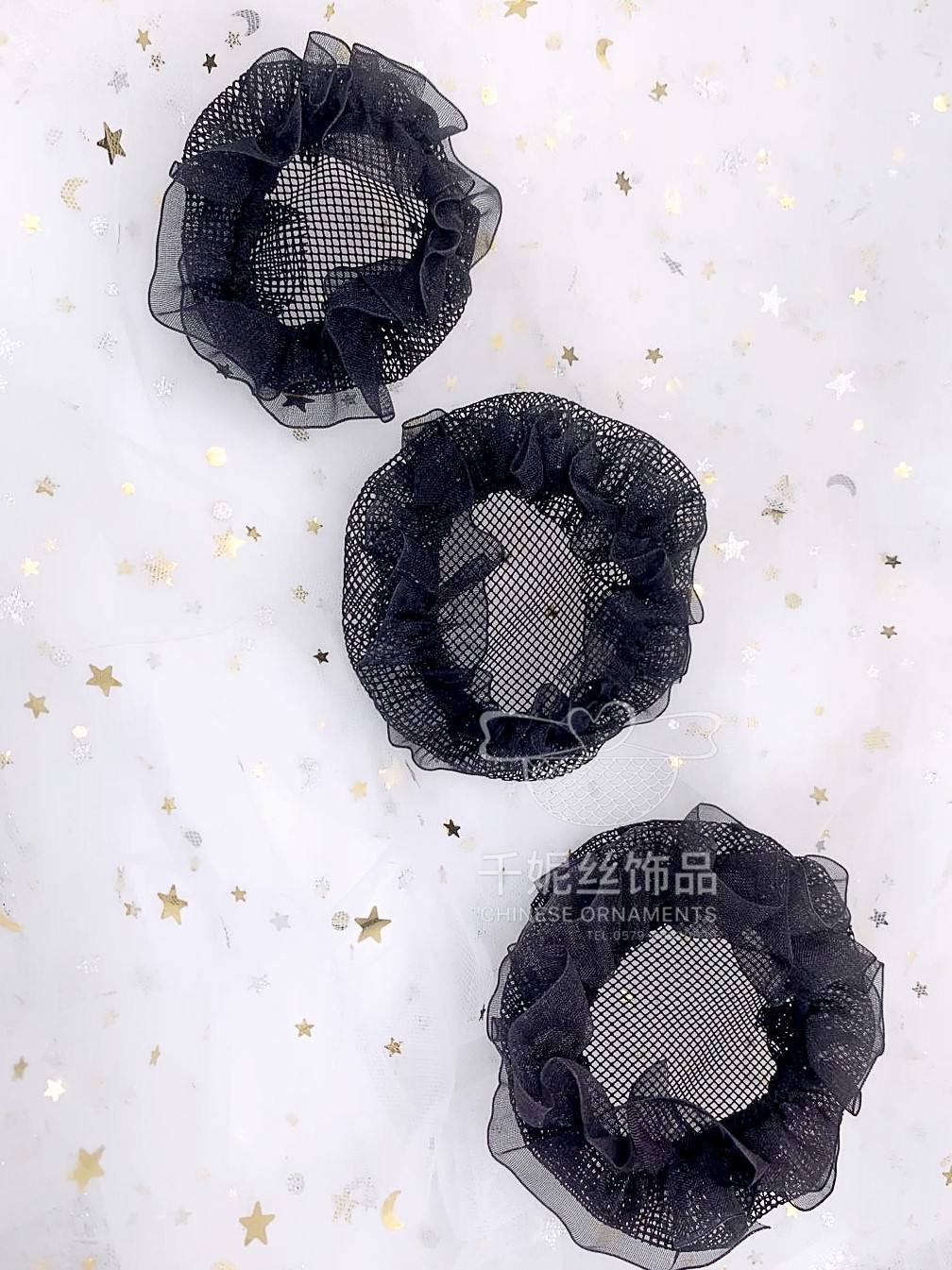 Wholesale of elastic and breathable hair net bags for dance curls, invisible children's dance hair bags, flower bud bun hairstyle sets detail image 8