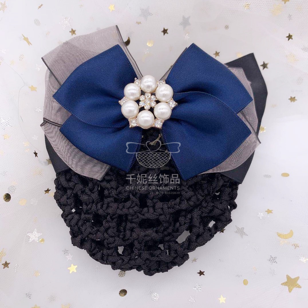 New Korean version color water diamond, handcrafted alloy pearl, double-layer rubber band, hair tie, headwear and hair accessory, with a fresh and light style pic 6