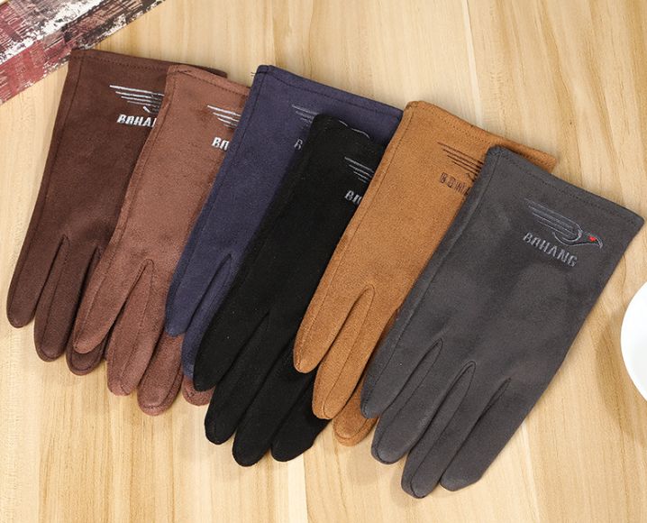 Yiwu Selection suede men's touch screen gloves B18-71A autumn/winter outdoor cycling gloves can be customized logo thumbnail