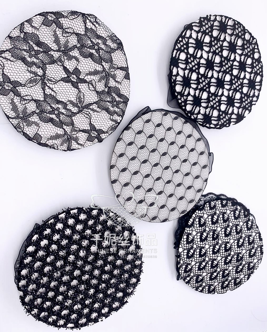 Wholesale of elastic and breathable hair net bags for dance curls, invisible children's dance hair bags, flower bud bun hairstyle sets detail image 10