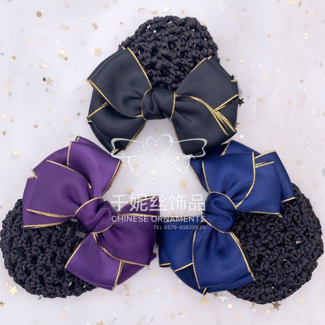 Wholesale and retail of professional hair accessories, including thick and thin net patterns, Korean version of Phnom Penh official work discs, net pockets, and hair ties pic 8
