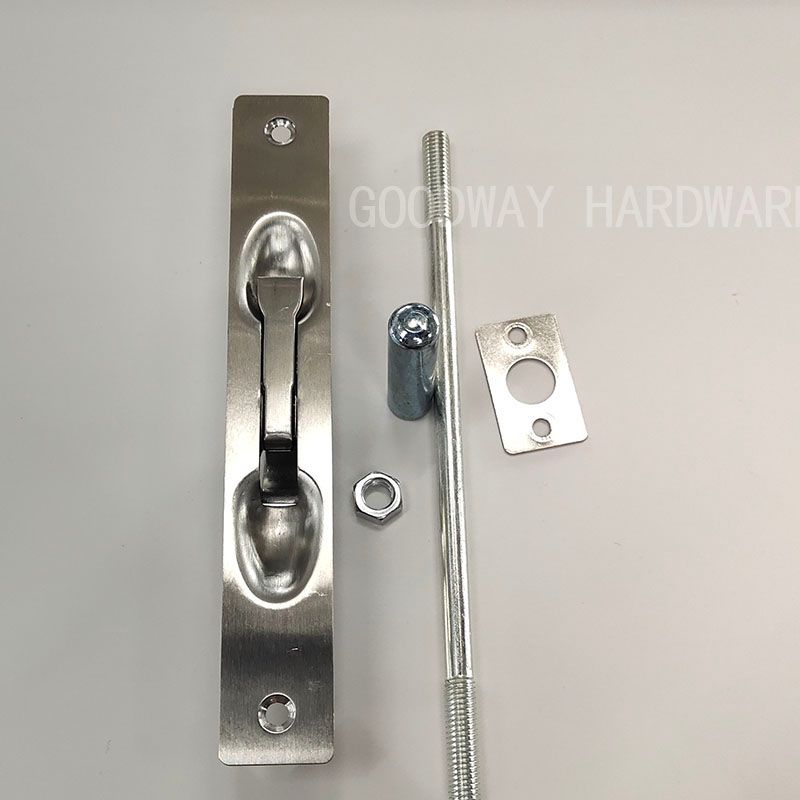防盗门防火门按压不锈钢插销 天地暗插销锁通用插销子母门配件图
