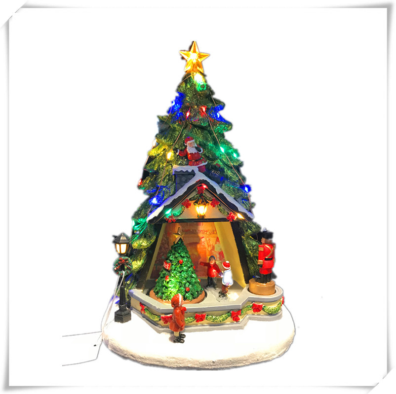 Factory direct sales of Christmas gifts, ornaments, Christmas music boxes, Santa Claus trees, snowmen and night light handicrafts detail image 2