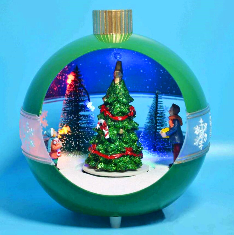 Factory direct sales of Christmas ball gifts, ornaments, music boxes, rotating Santa Claus, snowmen, night light handicrafts detail image 3