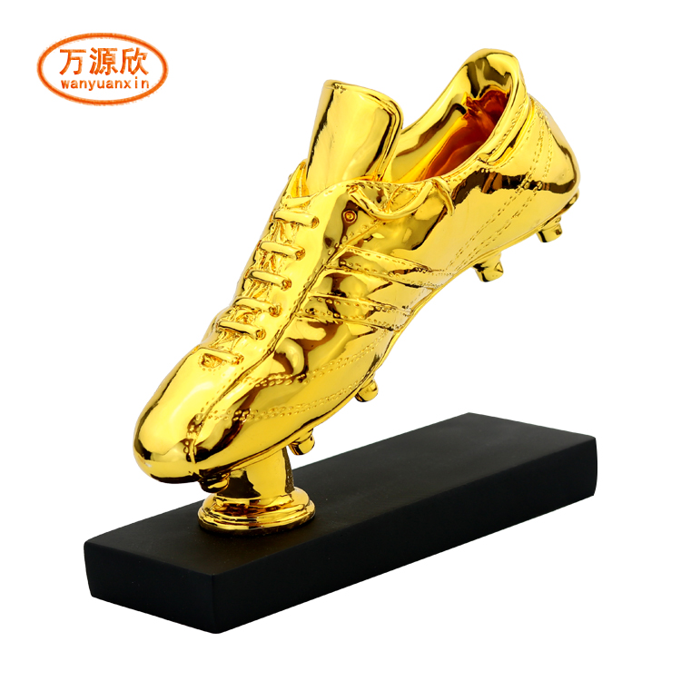 Golden Boot Trophy, Metal Trophy, Resin Football Top Scorer Award full figure