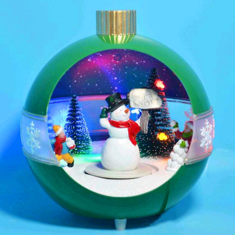 Factory direct sales of Christmas ball gifts, ornaments, music boxes, rotating Santa Claus, snowmen, night light handicrafts detail image 6