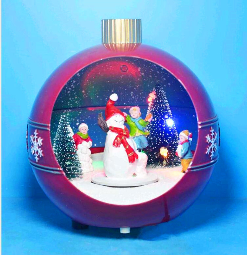 Factory direct sales of Christmas ball gifts, ornaments, music boxes, rotating Santa Claus, snowmen, night light handicrafts detail image 1