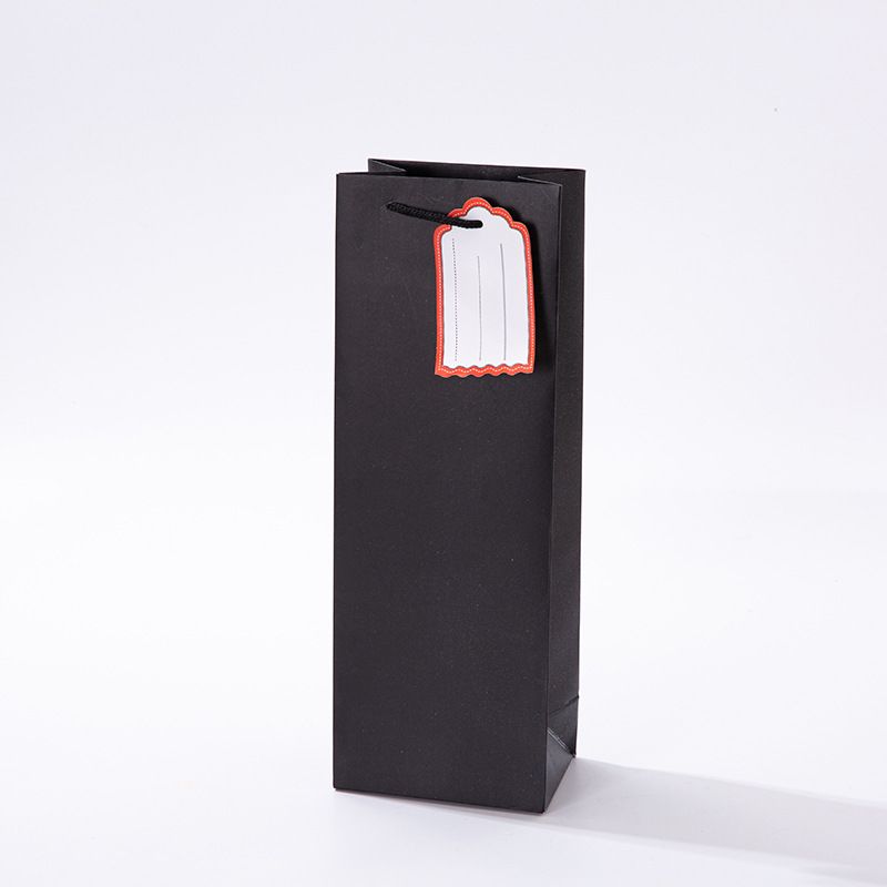 High-end single-color wine bags, gift bags, white cardstock wine hand-held bags, hand-held customized packaging bags Item Picture