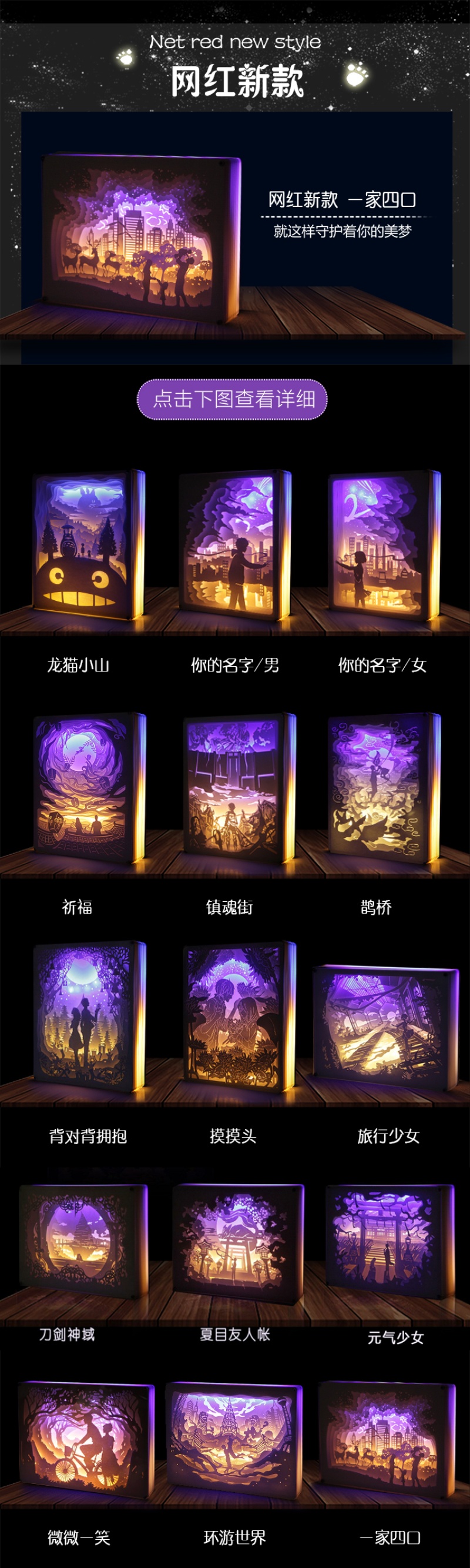 2020年新款新品创意小夜灯礼品灯LED灯USB一件代发工厂直销详情图7