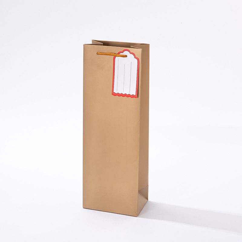 High-end single-color wine bags, gift bags, white cardstock wine hand-held bags, hand-held customized packaging bags Specification image