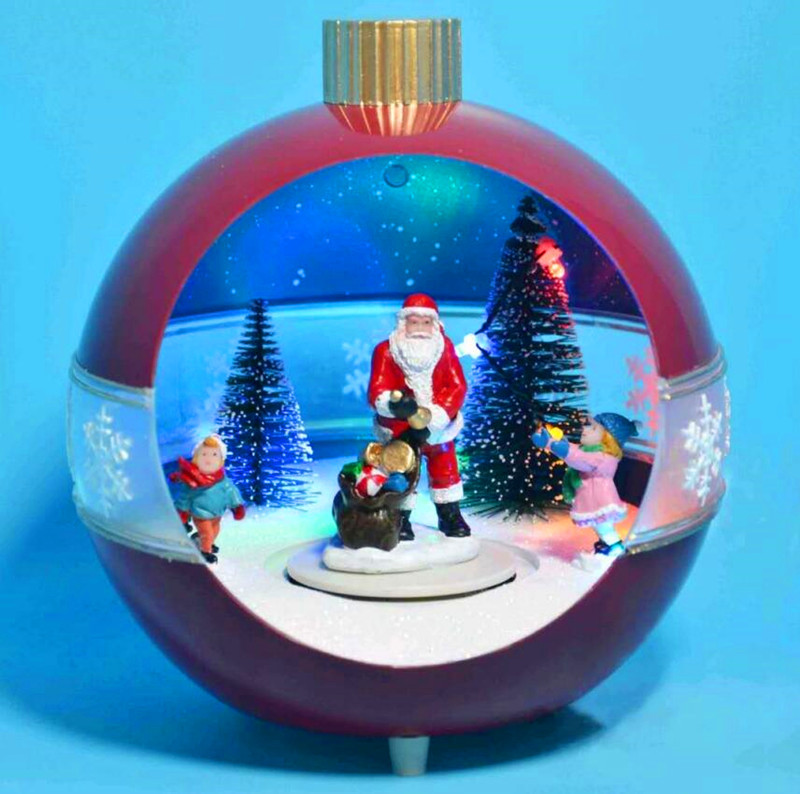Factory direct sales of Christmas ball gifts, ornaments, music boxes, rotating Santa Claus, snowmen, night light handicrafts detail image 2