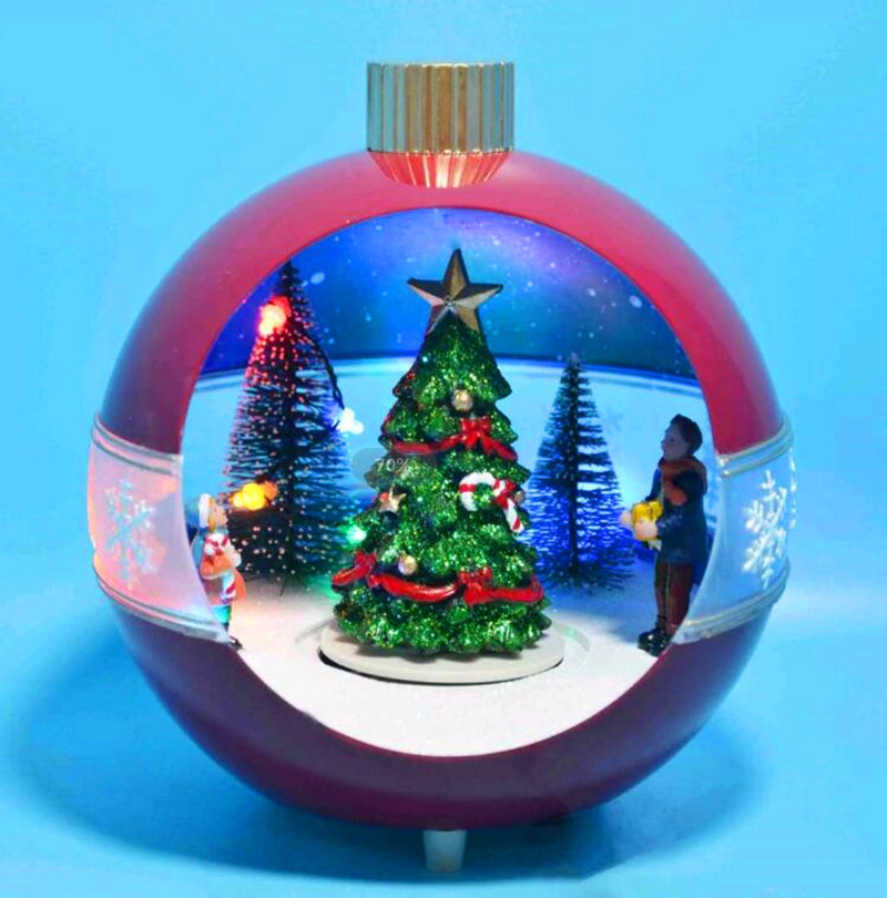 Factory direct sales of Christmas ball gifts, ornaments, music boxes, rotating Santa Claus, snowmen, night light handicrafts detail image 4