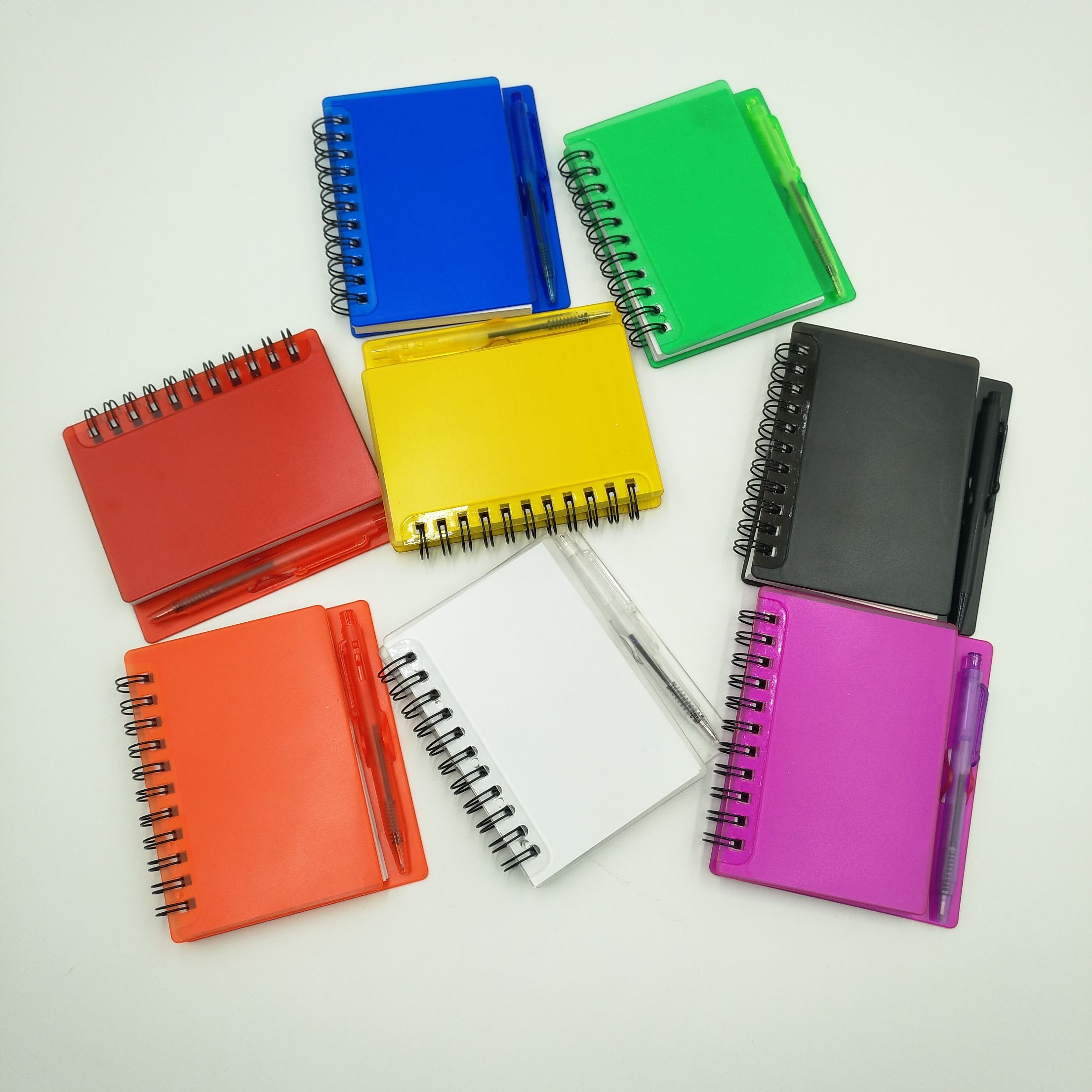 银海文具办公文化纸品本册学生文具笔记本记事本线圈本 带笔便签本 组合便签本 线圈本广告便签本 环保pp便签本