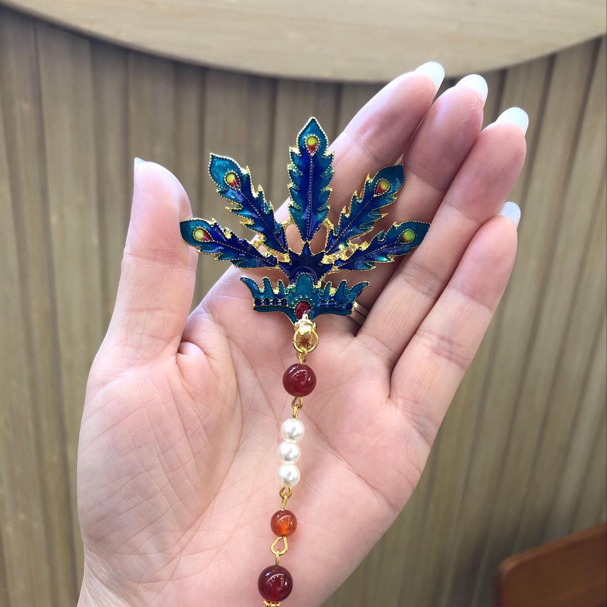 Ancient-style Hanfu hairpins in blue