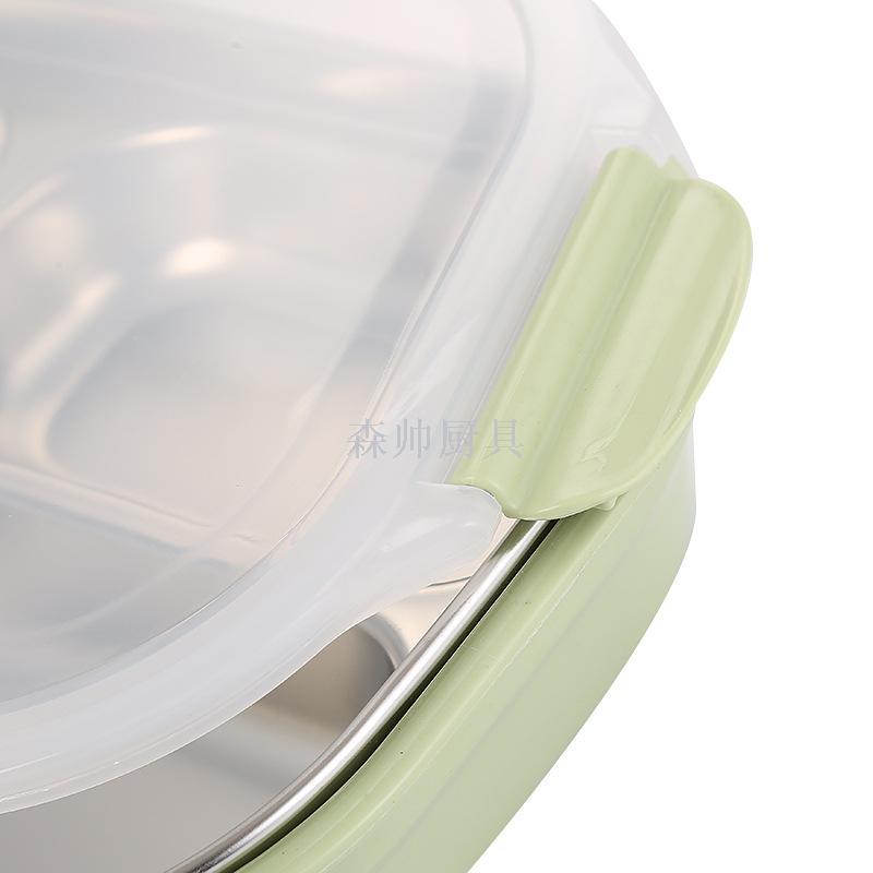 义乌好货 304不锈钢儿童餐盘保温饭盒 分格便当保鲜快餐盒餐盒详情图4