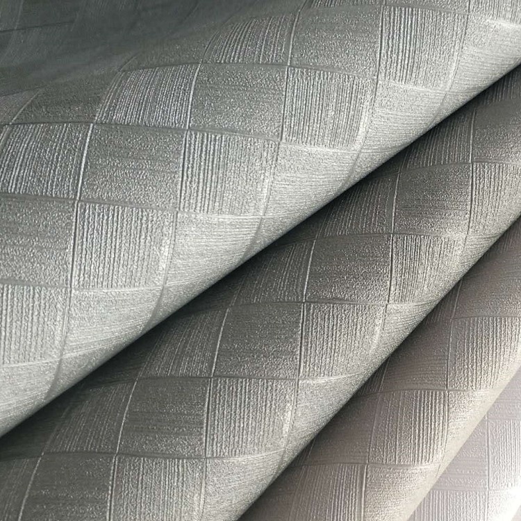 Simple and natural cross-shaped fabric base, generous checkered background wall fabric, hotel wall fabric, engineering wall fabric detail image 3