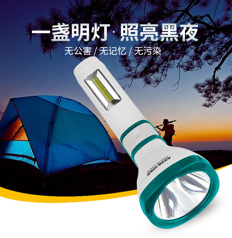 AKKOSTAR Portable side-emitting rechargeable emergency light flashlight detail image 1